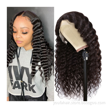 YOUFA Wig Wholesale Deep Wave HD Lace Wigs 100% Human Hair Lace Front Peruvian Virgin Hair 13x4 Lace Front Wigs for Black Women